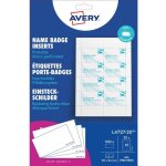 Zweckform l4727 - 20 �tiquette � ins�rer pour badge 90 mm x 54 mm blanc - avery