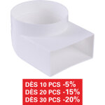 Accessoires tube rectangulaire t100 raccord coud� �100 110x54mm ext�rieur