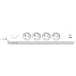 Bloc multiprises nf 2p + t 16a avec interrupteur quarx 4 prises + usb c - 1, 50m - blanc
