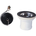 Bonde à bouchon pour évier inox wirquin Ø50mm - sans trop plein Bonde à bouchon pour évier inox wirquin Ø50mm - sans trop plein