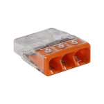Bornes 0, 5 - 2, 5mm� fils rigides s2273 wago 3 p�les orange (100 pi�ces)