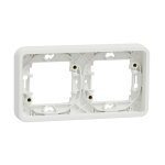 Cadre encastr� mureva styl schneider 2 postes - horizontal - blanc - dispo 48h