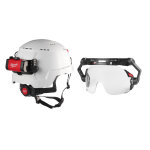 Casque de chantier bolt - 200 + visi�re + lampe frontale milwaukee blanc blanc