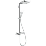 Colonne de douche à mitigeur thermostatique crometta e 240 hansgrohe chromé - 1 jet ecosmart Colonne de douche à mitigeur thermostatique crometta e 240 hansgrohe chromé - 1 jet ecosmart