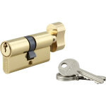 Cylindre bouton sa laiton poli 3 cls thirard 30 x 30mm