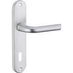 Ensemble de poign�es sur plaque leto argent thirard avec trou de cl�