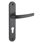 Ensemble de poign�es sur plaque sultane noir thirard avec trou de cylindre