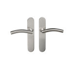 Ensemble de poignes sur plaque tempo classic en inox bricard sans trou pour serrure