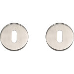 Jeu de rosaces en inox bricard avec trou de cylindre Jeu de rosaces en inox bricard avec trou de cylindre