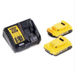 Kit chargeur + 2 batteries dewalt li - ion 18v - 2ah