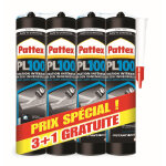 Lot de 4 colles fixation high tack pl100 pattex 380g. 3 + 1 gratuit (lot)
