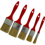 Lot de 5 pinceaux plats manche plastique 12 - 30 - 40 - 50mm (lot)