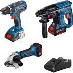 Pack 3 machines bosch 0615990m0s 18v li - ion 4ah + 3ah
