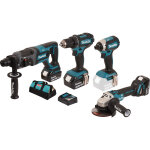 Pack 4 machines sans fil makita dlx4080tx1 18v li - ion 5ah