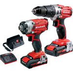 Pack einhell perceuse  percussion et visseuse  chocs sans fil 18v li - ion 2ah