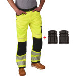 Pantalon de travail haute visibilit + protge - genoux portwest 50 / 52 jaune * dispo 48h *