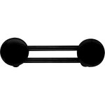 Patre noire mat cime 2 ttes  65 x 245 mm