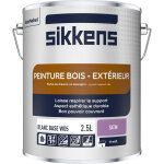 Peinture bois extérieure blanc satin sikkens 2, 5l Peinture bois extérieure blanc satin sikkens 2, 5l