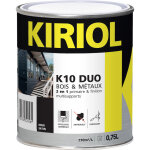Peinture bois & mtaux satin k10 duo kiriol 0, 75l noir