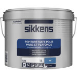 Peinture intérieure murs & plafonds blanc mat sikkens 10l * exclu magasin * Peinture intérieure murs & plafonds blanc mat sikkens 10l * exclu magasin *
