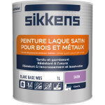 Peinture laque satin bois & mtaux blanc sikkens 1l