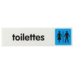 Plaque signaltique avec adhsif 170 x 45mm thirard  toilettes
