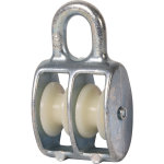 Poulie à oeil fixe double 6 x 20mm Poulie à oeil fixe double 6 x 20mm