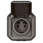 Prise 2p + t �tanche encastr�e plexo legrand anthracite