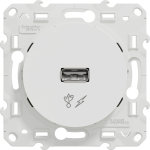 Prise alimentation usb odace schneider 5v - blanc