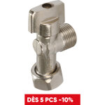 Robinet wc équerre 1 / 4 de tour pronorm m12x17 - f12x17 - laiton nickelé Robinet wc équerre 1 / 4 de tour pronorm m12x17 - f12x17 - laiton nickelé
