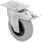 Roulette pivotante caoutchouc  frein 100mm 70kg