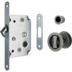 Serrure à encastrer pour porte à galandage thirard chromé satin Serrure à encastrer pour porte à galandage thirard chromé satin