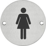 Signal�tique de porte inox d76mm thirard wc femme