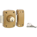 Verrou � bouton corvette � double entr�e thirard bronze - cyl. 23 x 45mm