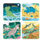 4 puzzles carton evolutifs dinosaur