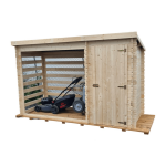 Abri b�cher mono pente madriers bois massif sans plancher / 20 mm / l 329 x l 122 x h 195 cm