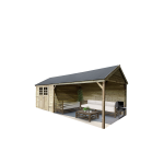 Abri de jardin cambrai en bois trait� en panneaux de 19mm. 2936 + 3948 x 2936mm