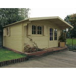 Abri de jardin chambery en bois trait� autoclave en madriers 40mm . 4780 x 4180mm