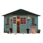 Abri de jardin nancy ii en madriers de 28 mm � embo�ter. dimensions au sol 3050x3050 m3 soit 7. 78 m� ...