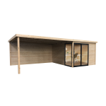 Abri de jardin sagres en bois trait� en panneaux de 28mm. 3036 + 3948 x 3056mm