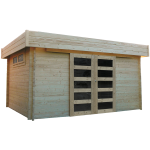 Abri de jardin viborg en bois trait� en madriers de 40mm � embo�ter. 4180 x 3280mm