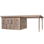 Abri madriers bois massif trait� tr�s haute temp�rature / 26 mm / surface ext�rieure : 21, 85 m2 avec ...