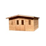 Abri madriers fabriqu� en douglas massif bois fran�ais naturellement durable / 28 mm / couverture plaques ...