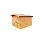 Abri madriers fabriqu� en douglas massif bois fran�ais naturellement durable / 28 mm / couverture plaques ...