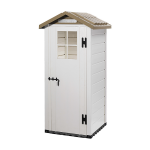 Abri r�sine mural �p. 20 mm toit double pente dim. hors tout 96, 5 x 96, 5 x 203 cm