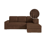 Aden - canap� d'angle convertible avec coffre en velours c�tel� - angle droit - marron
