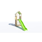 Aire de jeux sunny - xperience - tour toit plate - forme 1, 2 m + toboggan + 1 mur d'escalade