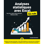 Analyses statistiques avec excel 2021 pour les nuls (broché) Analyses statistiques avec excel 2021 pour les nuls (broché)