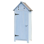Armoire cabine de rangement lasur�e finition bleu �quip�e de 3 �tag�res