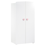 Armoire chambre b�b� 2 portes - boutons coeur rose